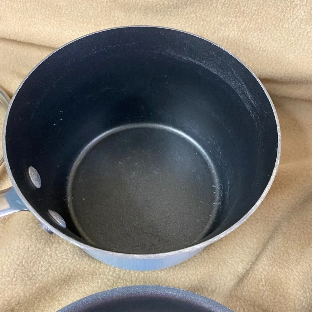 Rachael Ray Cookware Set 8pc Sky Blue Nonstick Porcelain Enamel Kitchen Pots GUC
